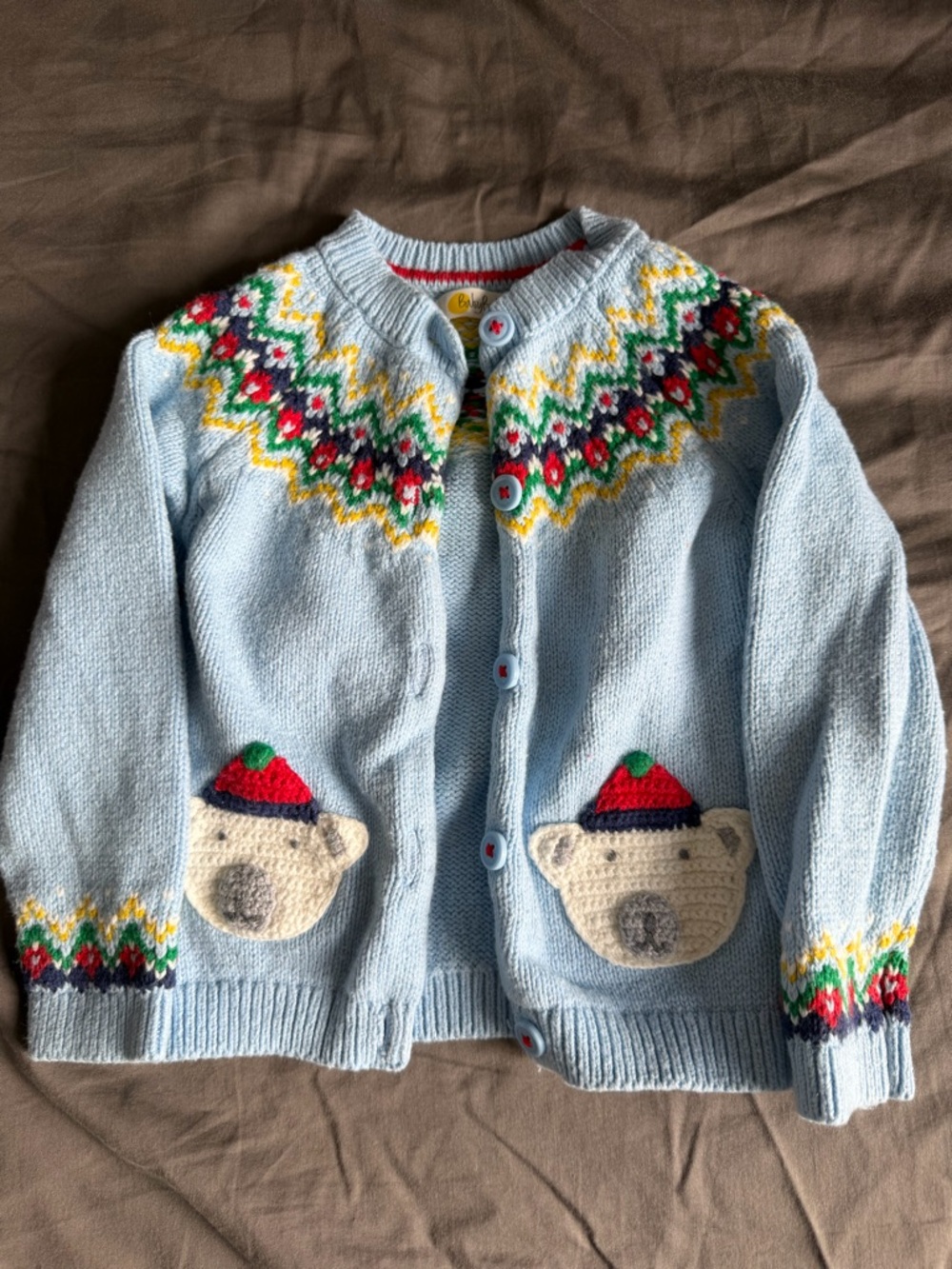 Baby Boden Fair Isle Knit Cardigan